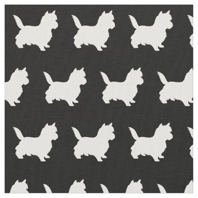 Cairn Terrier Dog Silhouette Pet Fabric (Close Up)
