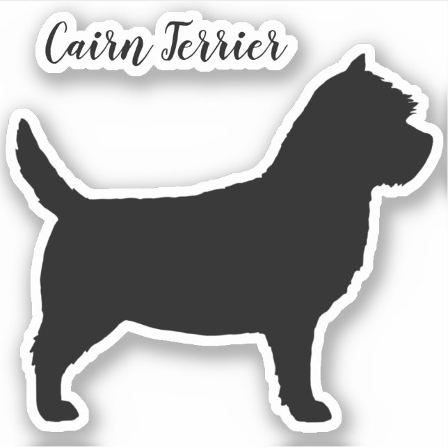 Cairn Terrier Dog Silhouette Vinyl Sticker (Front)