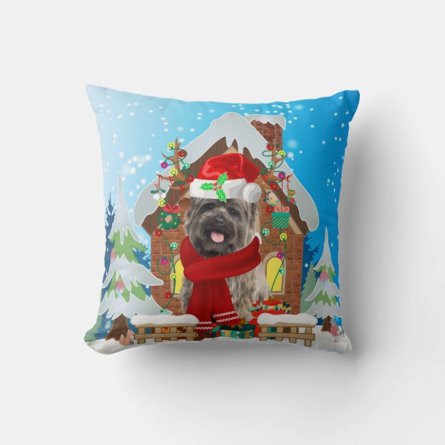 Cairn Terrier dog with Christmas gifts Cushion (Front)