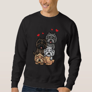 Cairn Terrier Dogs With Hearts Sweatshirt