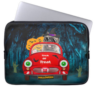 Cairn Terrier Driving Car Scary Halloween Laptop Sleeve
