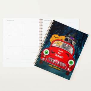 Cairn Terrier Driving Car Scary Halloween Planner