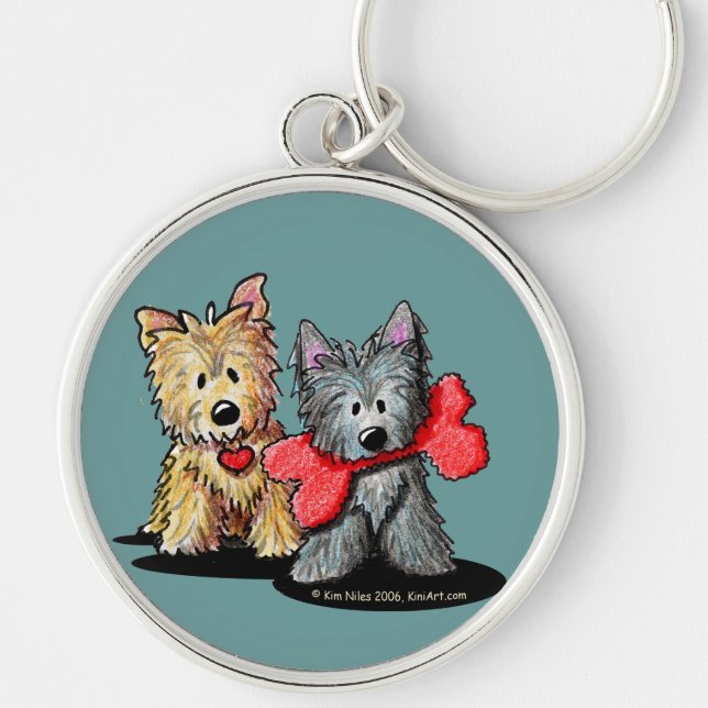 Cairn Terrier Duo Key Ring (Front)