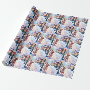 Cairn Terrier Festive Lamppost Village Christmas Wrapping Paper
