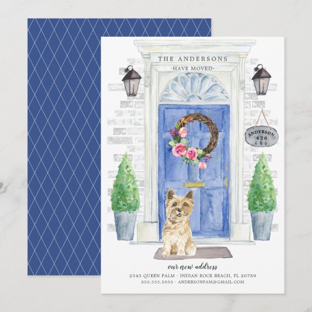 Cairn Terrier Front Door Moving Announcement (Front/Back)