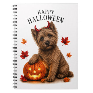 Cairn Terrier Halloween Devil Dog Notebook