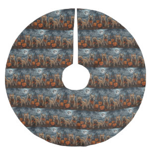 Cairn Terrier Halloween Spooky Brushed Polyester Tree Skirt