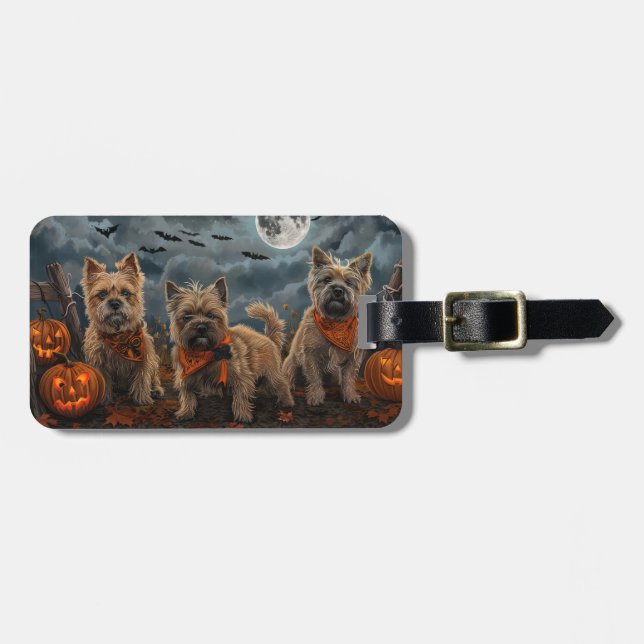Cairn Terrier Halloween Spooky Luggage Tag (Front Horizontal)