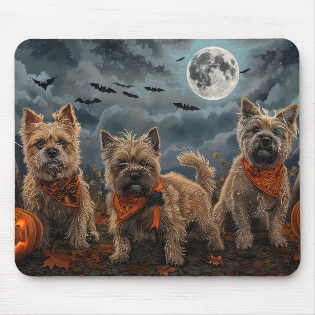 Cairn Terrier Halloween Spooky Mouse Pad (Front)