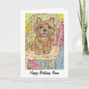 Cairn Terrier Happy Birthday Nana Card watercolour