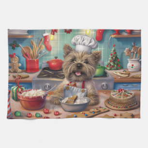 Cairn Terrier Holiday Baking: Festive Christmas Tea Towel