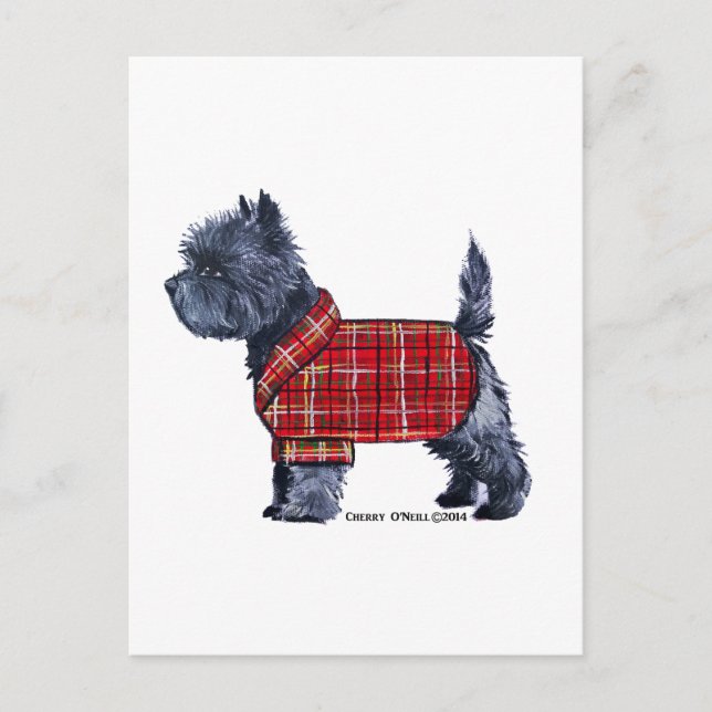 Cairn Terrier Holiday Postcard (Front)