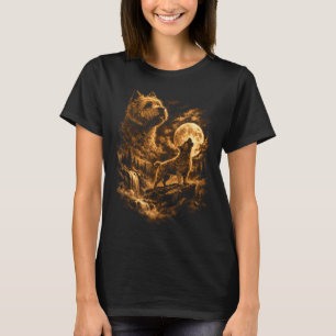 Cairn Terrier Howling Moon Dog Fantasy Forrest T-Shirt