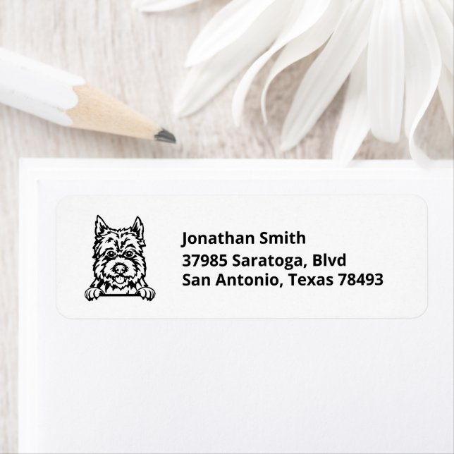 CAIRN TERRIER | Image on Return Address Return Address Label (Insitu)