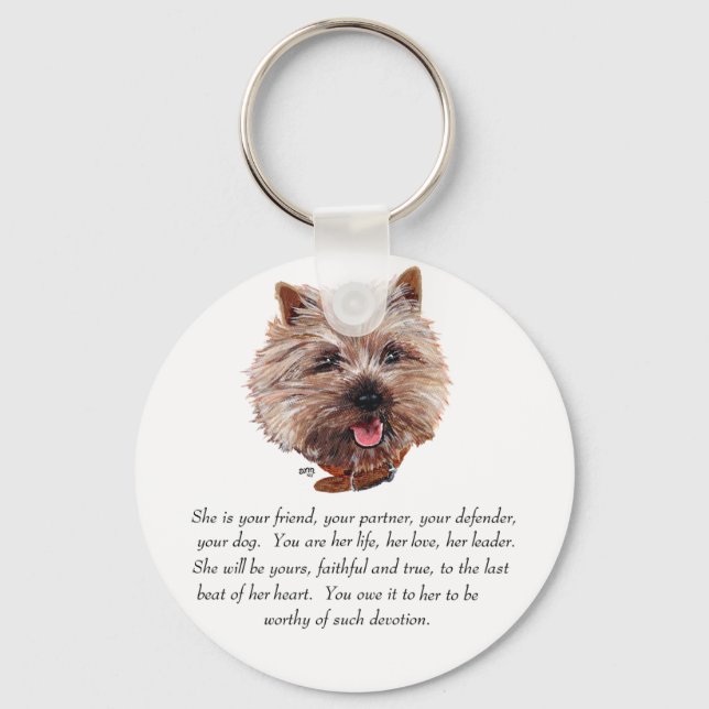 Cairn Terrier Keepsake - FEMALE Key Ring (Front)