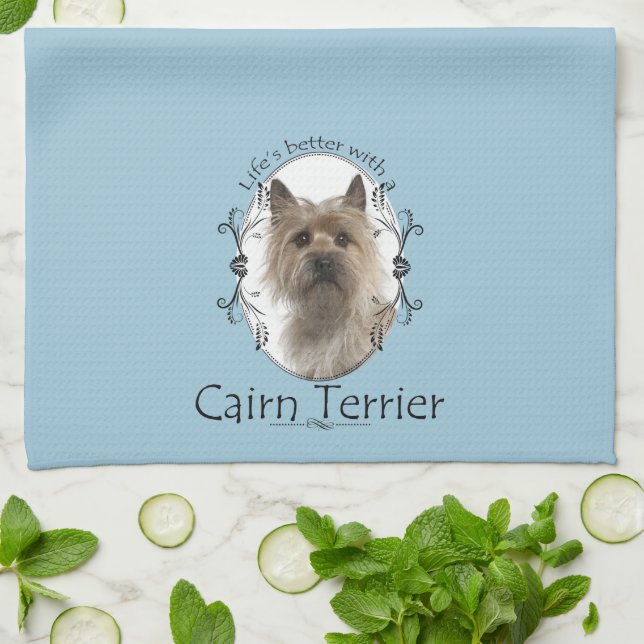 Cairn Terrier Kitchen Towel (Folded)