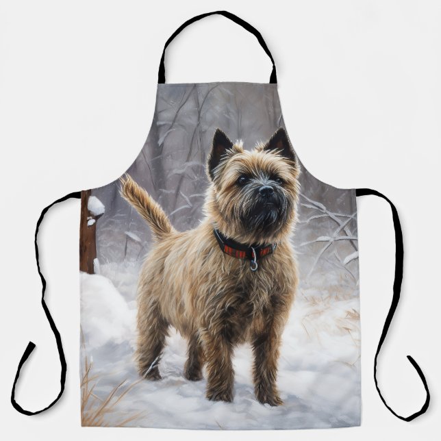Cairn Terrier Let It Snow Christmas  Apron (Front)
