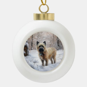 Cairn Terrier Let It Snow Christmas Ceramic Ball Christmas Ornament