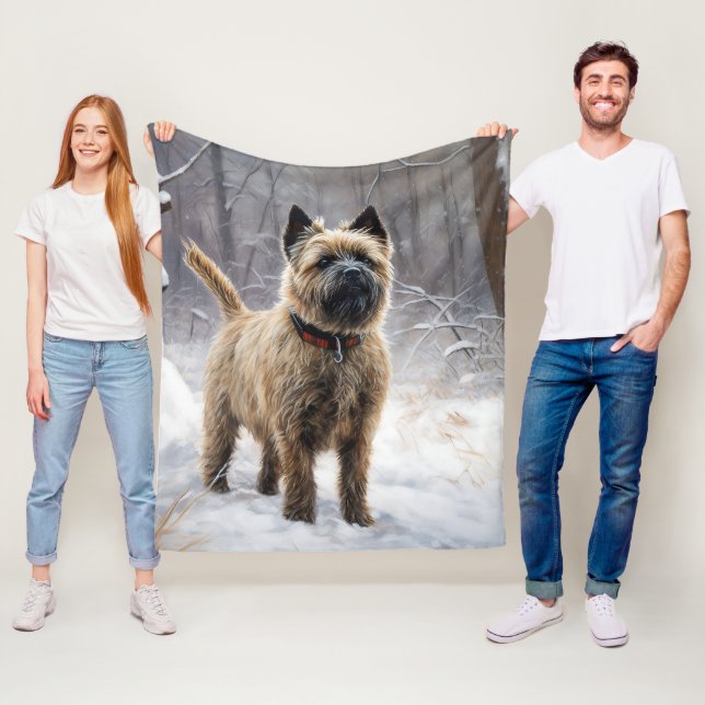 Cairn Terrier Let It Snow Christmas  Fleece Blanket (In Situ)