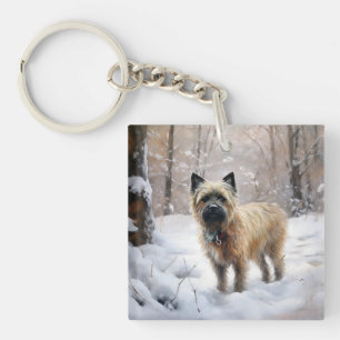 Cairn Terrier Let It Snow Christmas Key Ring