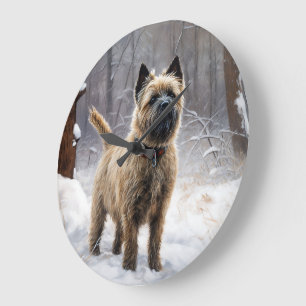 Cairn Terrier Let It Snow Christmas  Large Clock