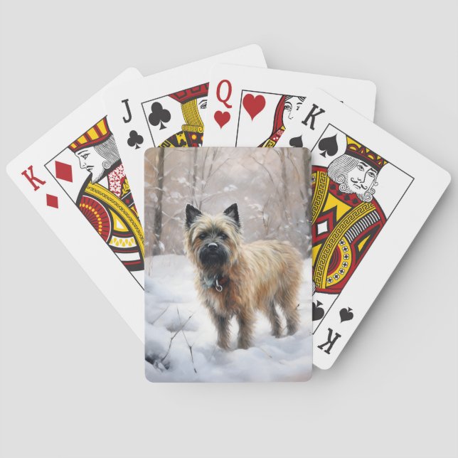 Cairn Terrier Let It Snow Christmas Playing Cards (Back)