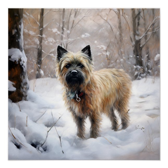 Cairn Terrier Let It Snow Christmas Poster (Front)
