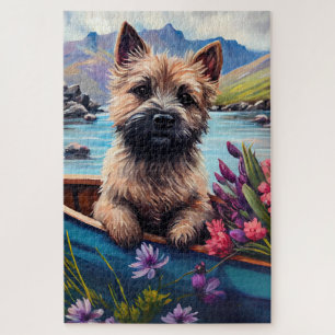 Cairn Terrier on a Paddle: A Scenic Adventure Jigsaw Puzzle
