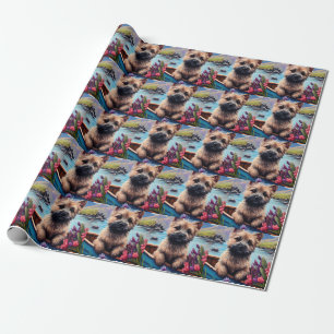 Cairn Terrier on a Paddle: A Scenic Adventure Medi Wrapping Paper