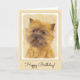 Cairn Terrier Painting - Cute Original Dog Art Card