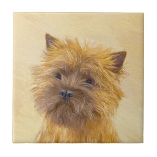 Cairn Terrier Painting - Cute Original Dog Art Ceramic Tile