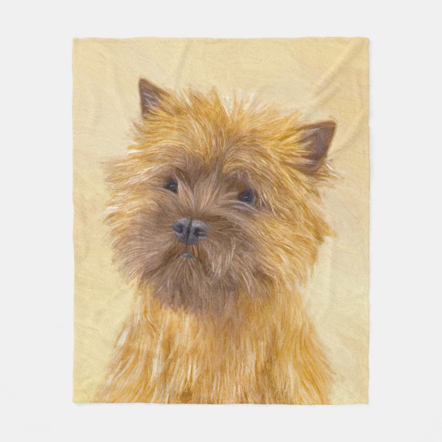 Cairn Terrier Painting - Cute Original Dog Art Fleece Blanket (Front)