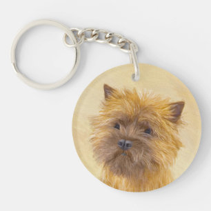 Cairn Terrier Painting - Cute Original Dog Art Key Ring