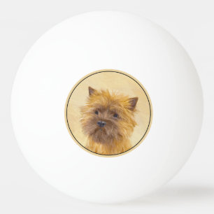 Cairn Terrier Painting - Cute Original Dog Art Ping Pong Ball