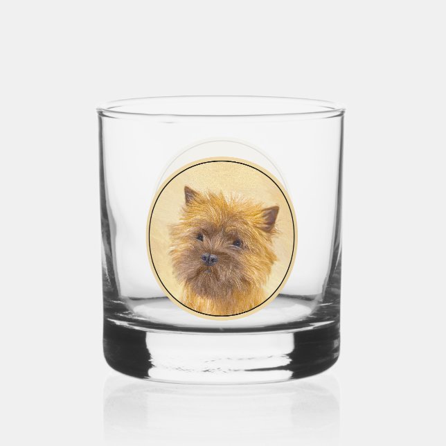 Cairn Terrier Painting - Cute Original Dog Art Whiskey Glass (Front)