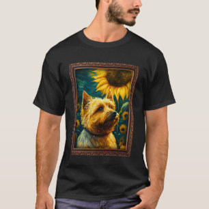 Cairn Terrier Painting Sunflower Flower Mum Women  T-Shirt