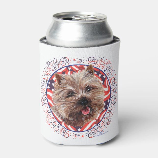 Cairn Terrier Patriotic Can Cooler (Can Front)