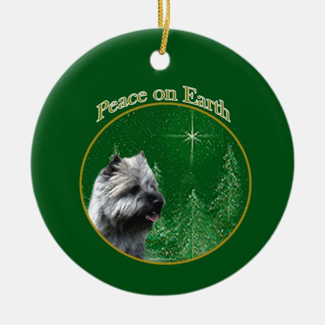 Cairn Terrier Peace Ceramic Ornament (Front)