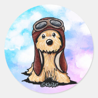 Cairn Terrier Pilot Classic Round Sticker