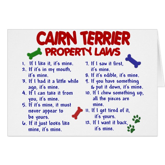 CAIRN TERRIER Property Laws 2 (Front Horizontal)