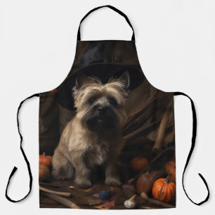 Cairn Terrier Pumpkins Halloween Scary  Apron