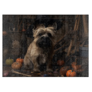Cairn Terrier Pumpkins Halloween Scary Cutting Board