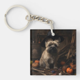 Cairn Terrier Pumpkins Halloween Scary  Key Ring