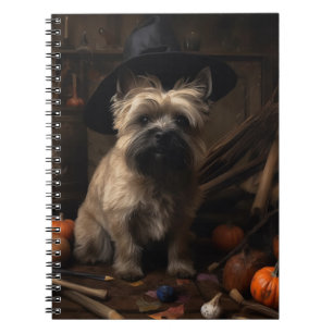 Cairn Terrier Pumpkins Halloween Scary  Notebook