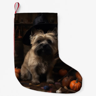 Cairn Terrier Pumpkins Halloween Scary  Small Christmas Stocking