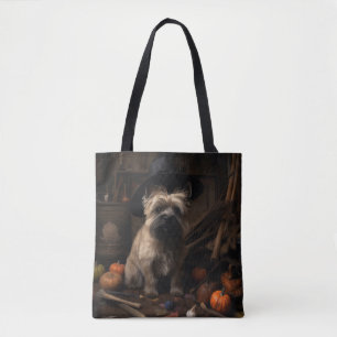 Cairn Terrier Pumpkins Halloween Scary  Tote Bag