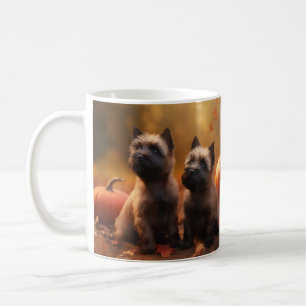 Cairn Terrier Puppy Autumn Delight Pumpkin  Coffee Mug
