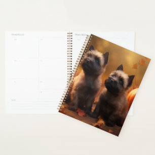 Cairn Terrier Puppy Autumn Delight Pumpkin Planner