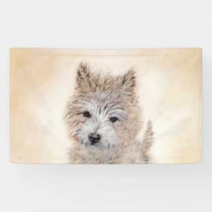 Cairn Terrier Puppy Painting - Original Dog Art Banner