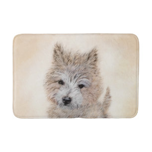 Cairn Terrier Puppy Painting - Original Dog Art Bath Mat